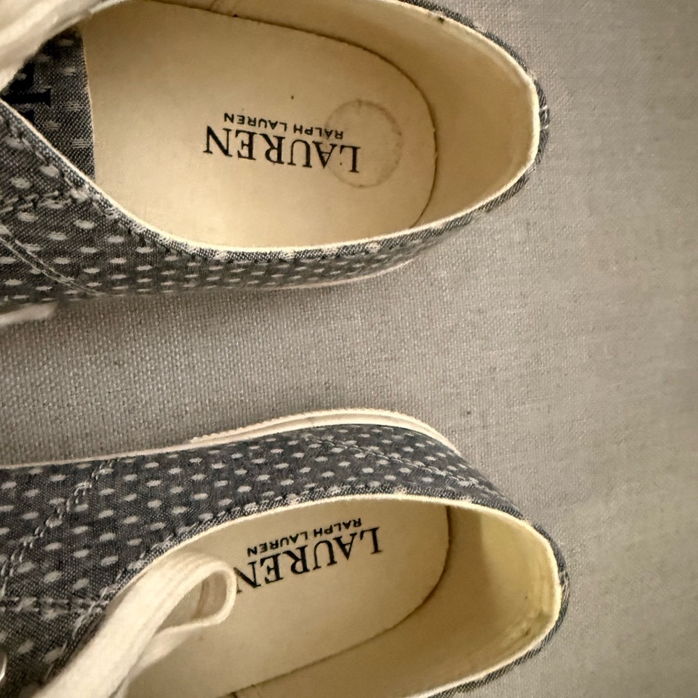 Lauren Ralph Lauren Navy Sneakers with Cream Accents - Picture 4 of 6